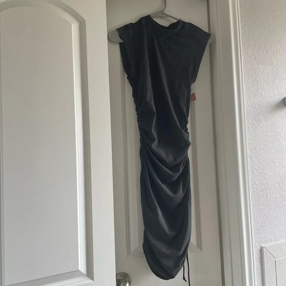 DAILY PRACTICE BY ANTHROPOLOGIE SLEEVELESS RUCHED MINI DRESS - Picture 7 of 11